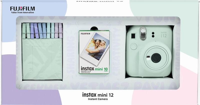 mini 12 Yeşil Fotoğraf Makinesi 10'lu Film ve Mandal Bundle Box