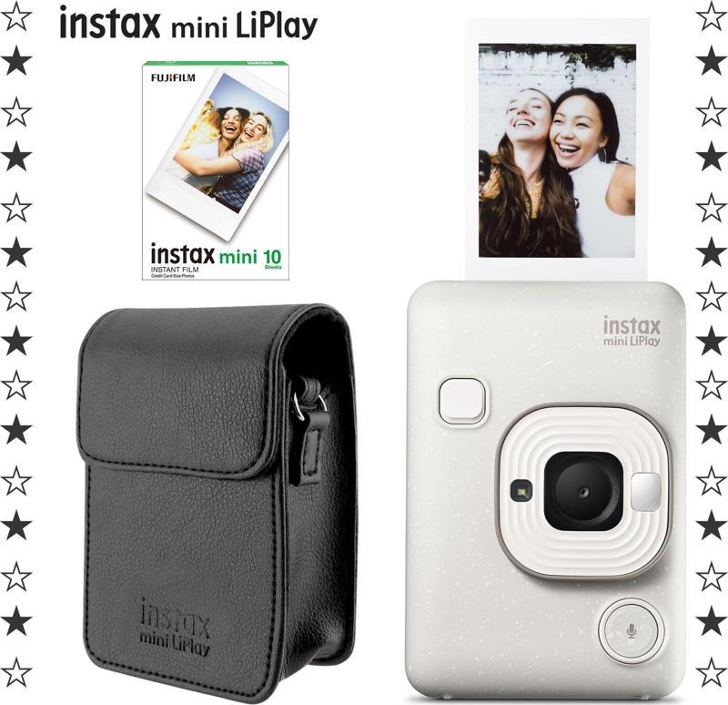 mini LiPlay Hybrid Misty White Fotoğraf Makinesi 10'lu Film ve Deri Kılıf Hediye Seti