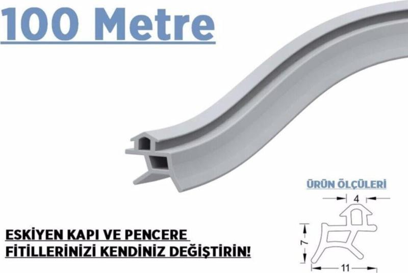 Gri Pimapen Kapı Pencere Contası Pvc Doğrama Fitili 100 Metre Egepen, Winsa, Bütün Klasik Penler