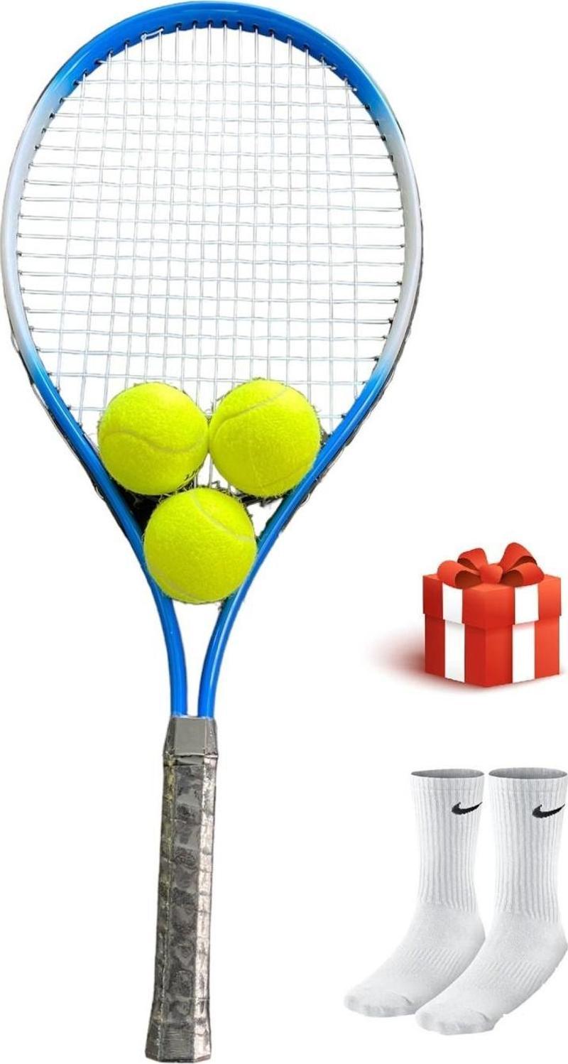 Kort Tenis Yetişkin Raketi Seti Başlangıç Seviye Tenis Raketi Set + Taşıma Çantası