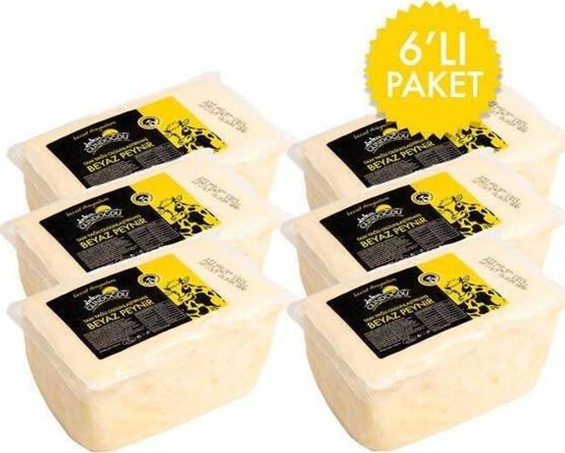 İnek Beyaz Peyniri 6 lı paket Yaklaşık 3,960 KG 1 Yıl Olgunlaştırılmış