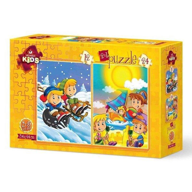 Art Kids Art Çocuk Puzzle Yaz-Kış 12 + 24 Parça 5553