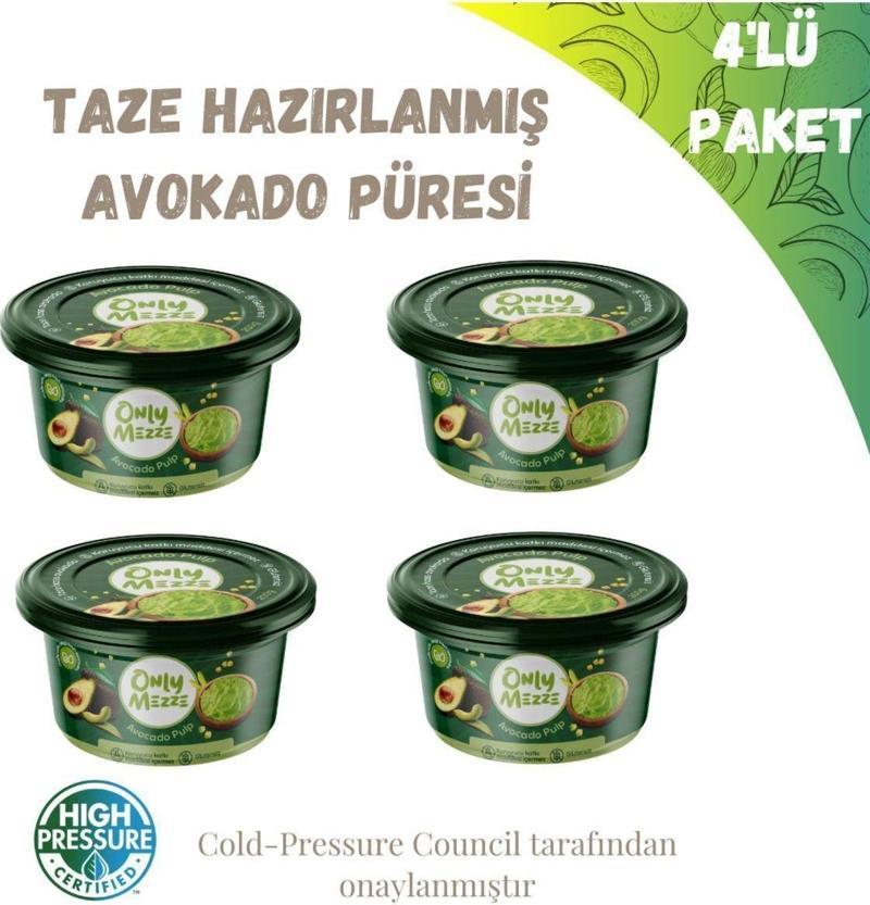 Avokado Püresi Soğuk Sıkım Cold Pressed 800gr 4 lü Paket