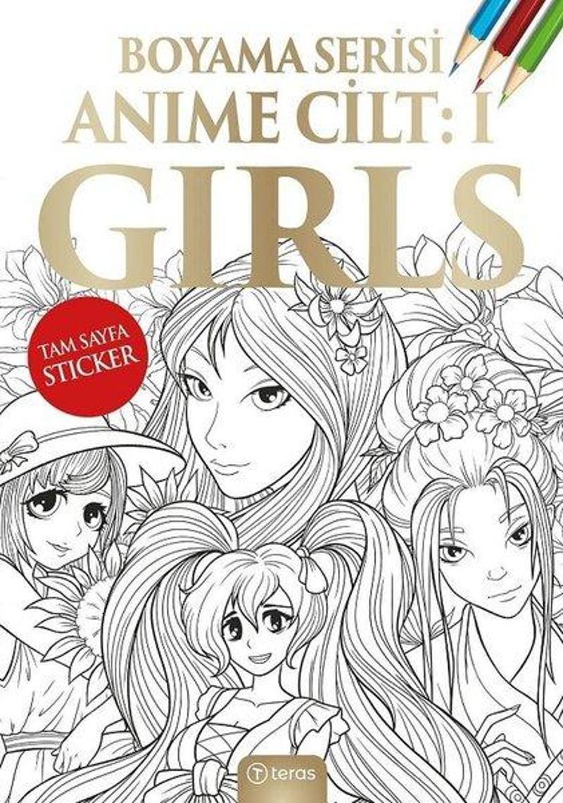 Teras Kitap Anime Boyama Cilt 1 - Girls - Kolektif