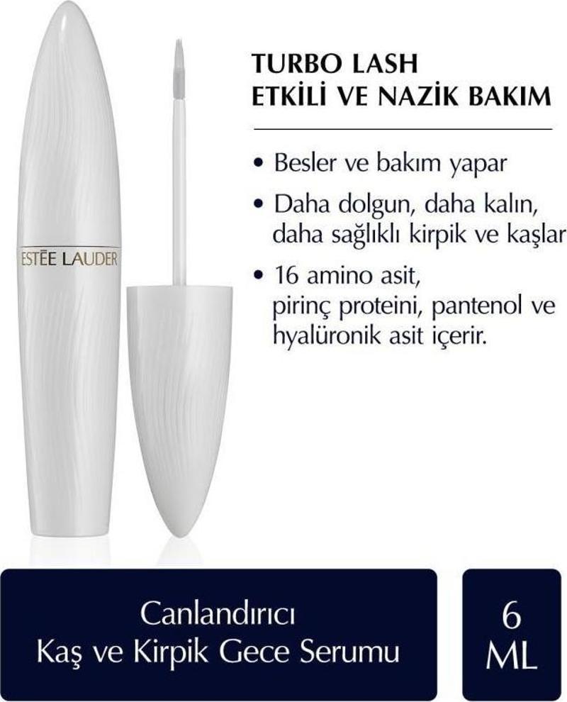 Turbo Lash Canlandırıcı, Güçlendirici ve Besleyici Kaş ve Kirpik Gece Serumu - 6ml