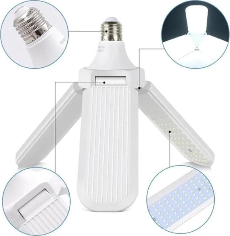 Pervane Ampül 45 W 3 Kollu Katlanır Pervane Led Ampül Tasarruflu Kanatlı Led