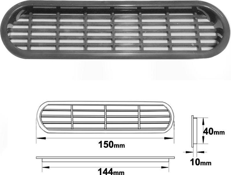 PLASTİK MENFEZ OVAL GRİ