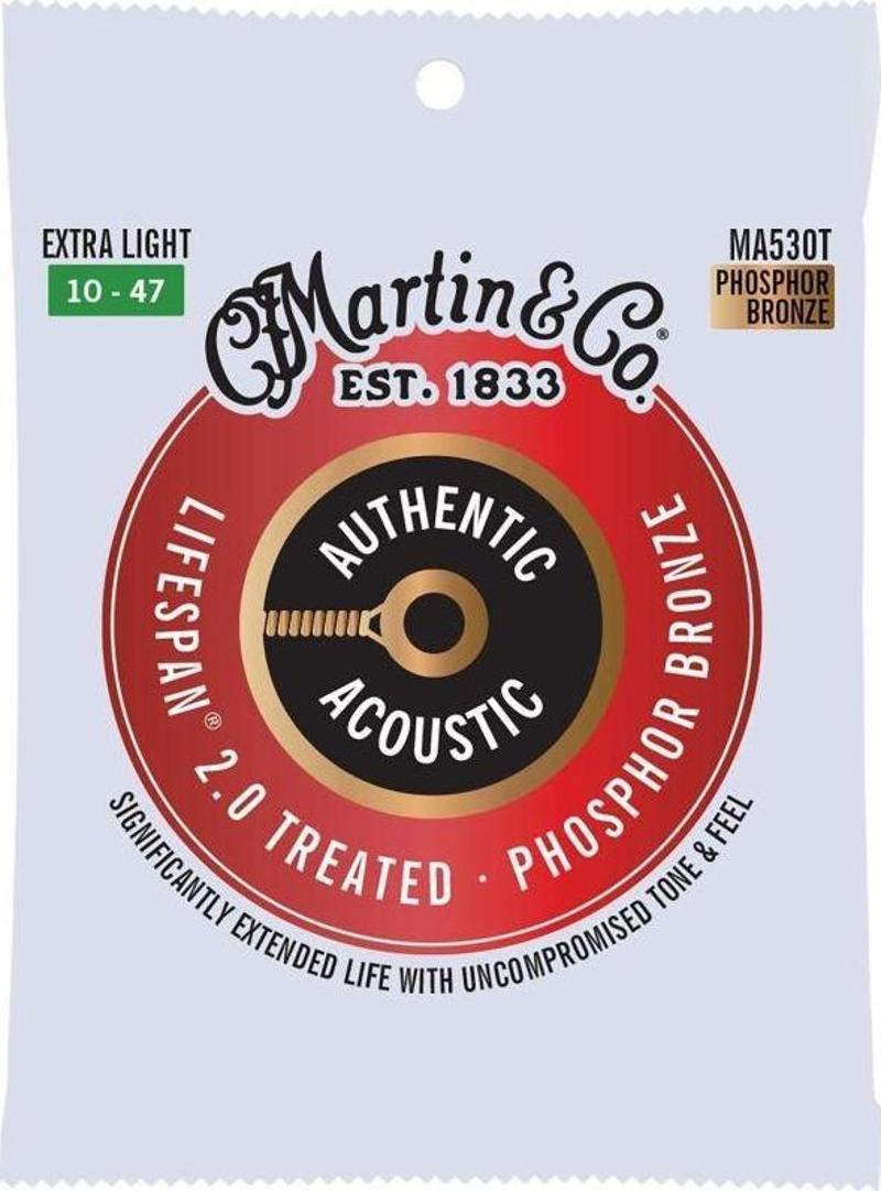 Martin Co  MA530T SP Lifespan Treated Akustik Gitar Teli Extra Light 10-47