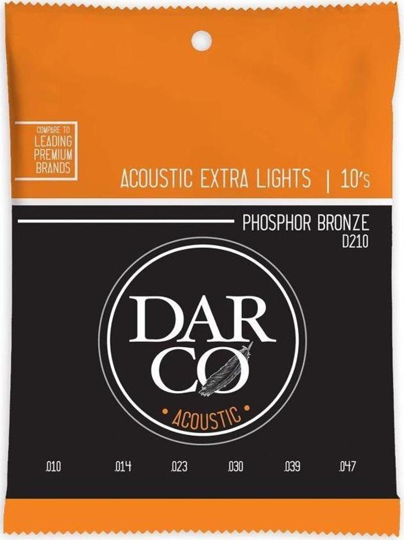 Martin Co Darco D210 Phosphor Bronze Akustik Gitar Teli, Extra Light 10-47