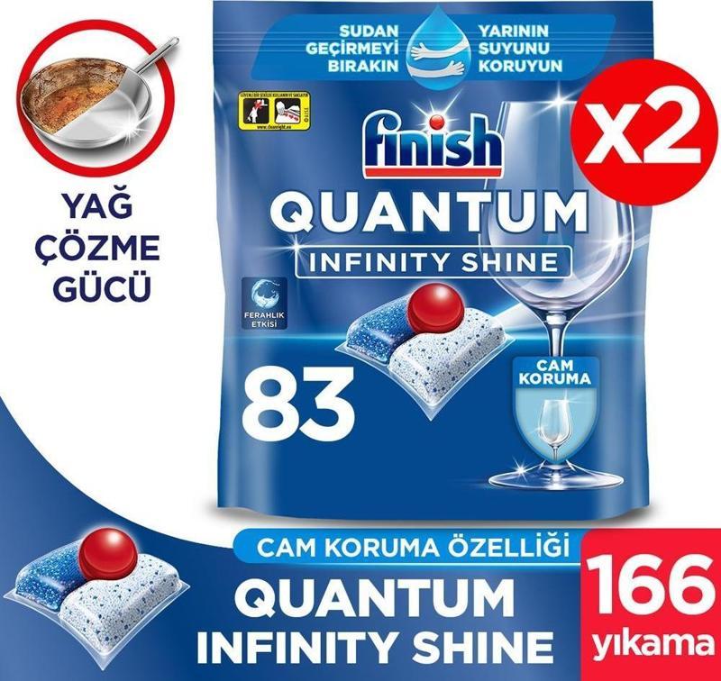 Quantum Infinity Shine 166 Kapsül Bulaşık Makinesi Deterjanı Tableti (83X2)