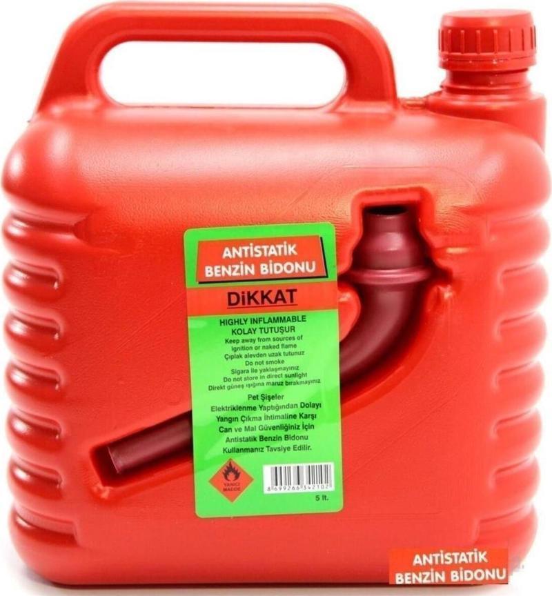 Benzin Bidonu 5 Litre Gagalı Antistatic Çok Amaçlı Taşıma Bidonu