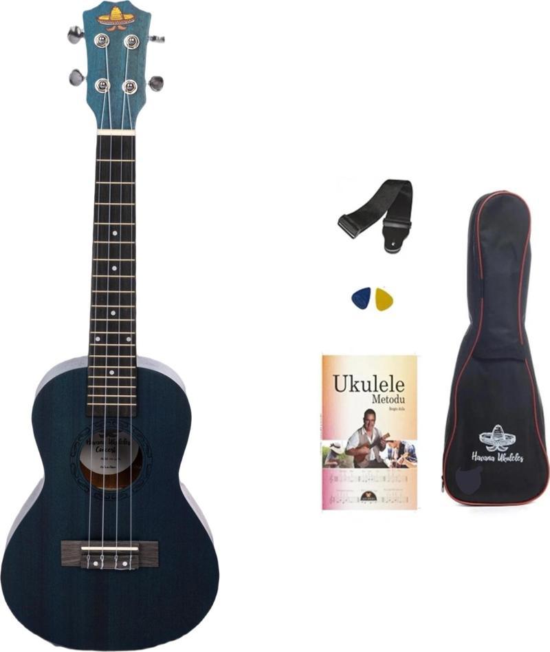 HK-134BL MAUN CONCERT UKULELE MAVİ SET(KILIF-ASKI-METHOD-PENA HEDİYELİ)