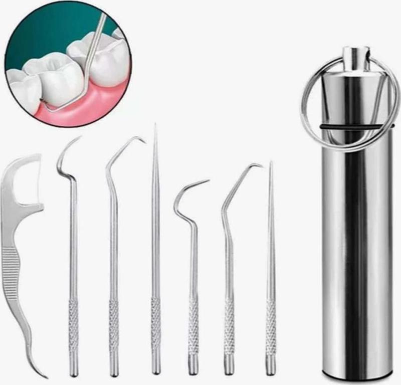 Ağız Diş Tartar Sökücü 7 Parça Paslanmaz Çelik Temizlik Bakım Seti