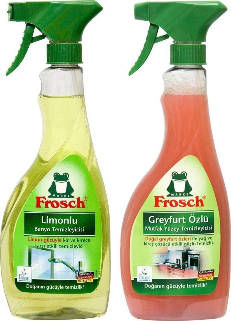 Greyfurt Özlü Mutfak Yüzey Temizleyici 500 ml Ve Limonlu Banyo Temizleyici 500 ml