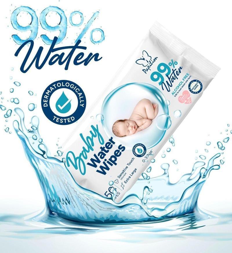 Baby Water Wipes %99 Saf Su İçeren Bebek Islak Havlu 50 yaprak