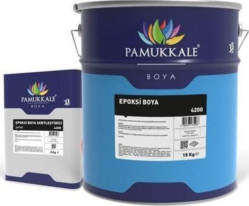 Pamukkale 4200 Epoksi Boya 15 Kg+3 Kg Ral 8002 Açık Kahve