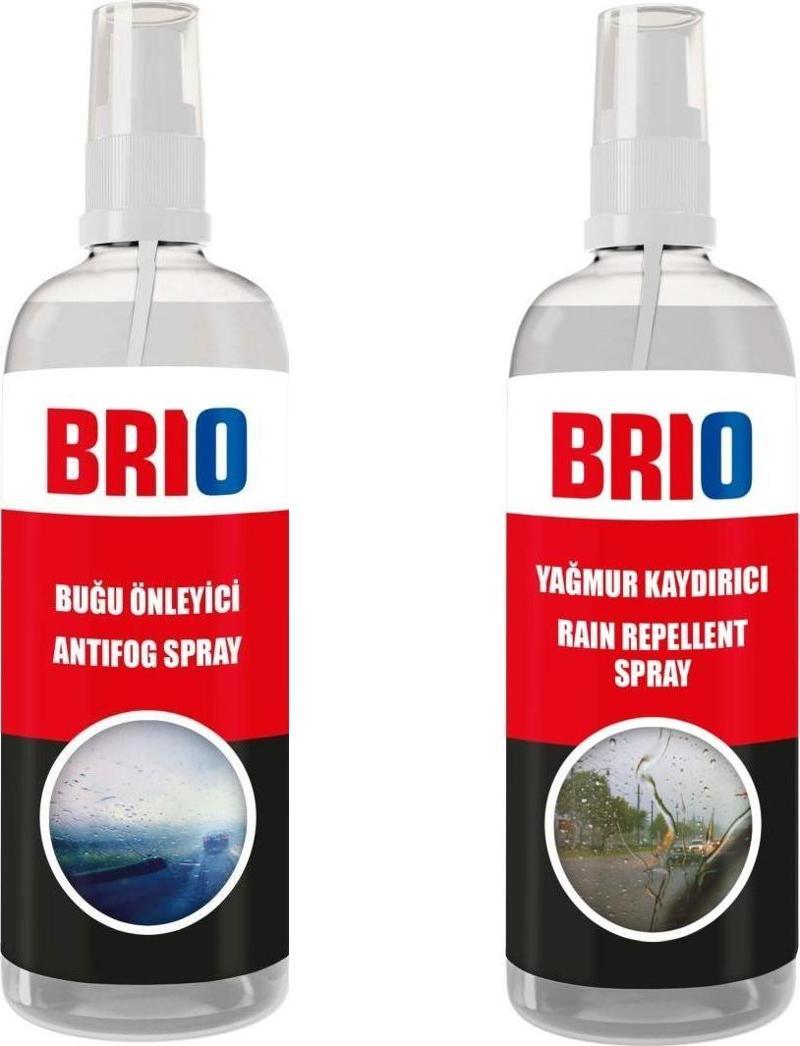 Yağmur Kaydırıcı Sprey 250 Ml + Brio Buğu Önleyici Sprey Buğu Giderici Sprey 250 Ml