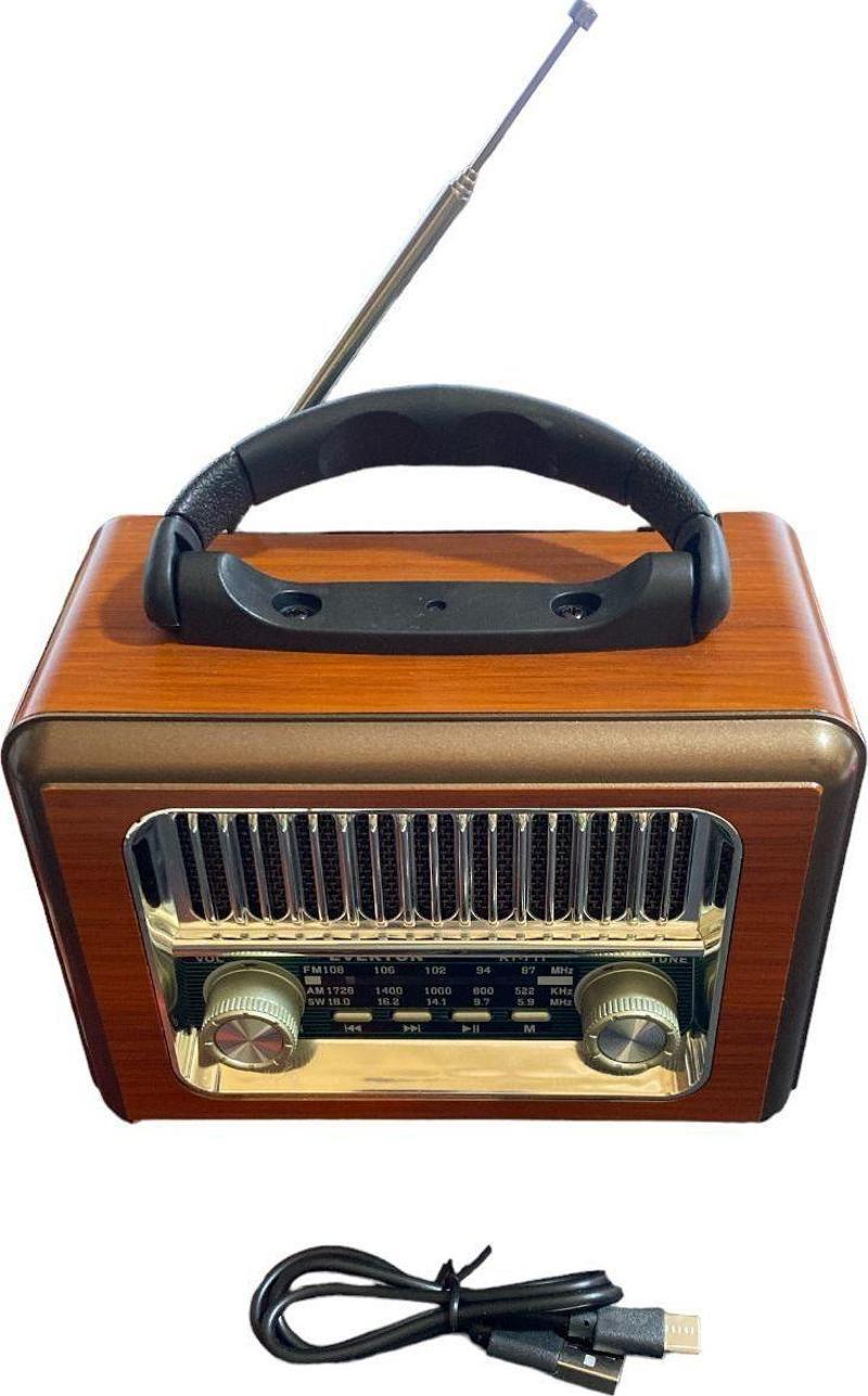 Rt-711-Usb-Tf-Am-Fm-Sw-Tws-Usb Güneş Eenerjili Nostaljik Radyo