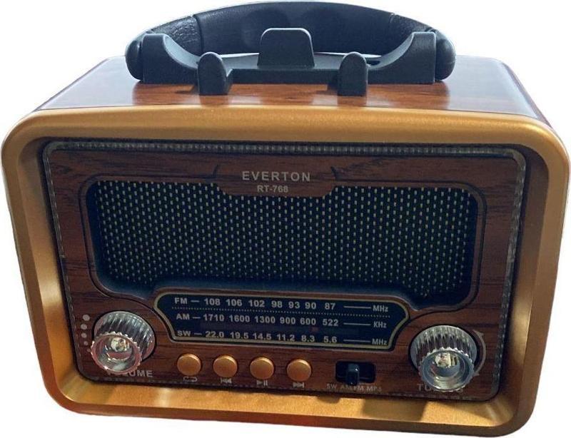 Rt-768 Bluetooth -Usb-Tf-Am-Fm-Sw-Tws-Usb Şarjlı Nostaljik Radyo