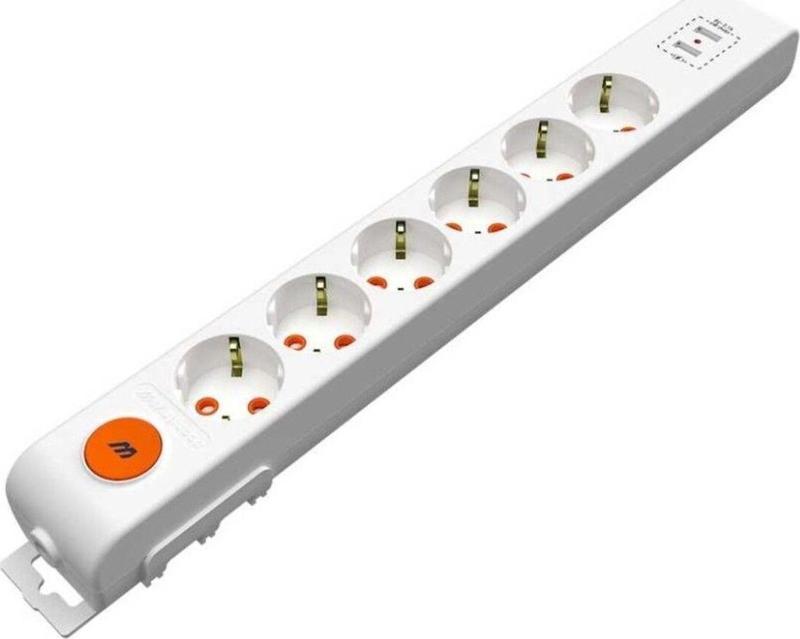 Ri-Tech 6 Lı 5 Metre Anahtarlı 2Usb Topraklı Grup Priz