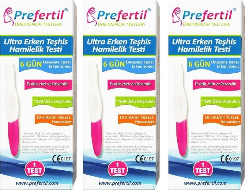 Ultra Erken Gebelik/Hamilelik Testi - [ 3 Kutu = 3 Test ]