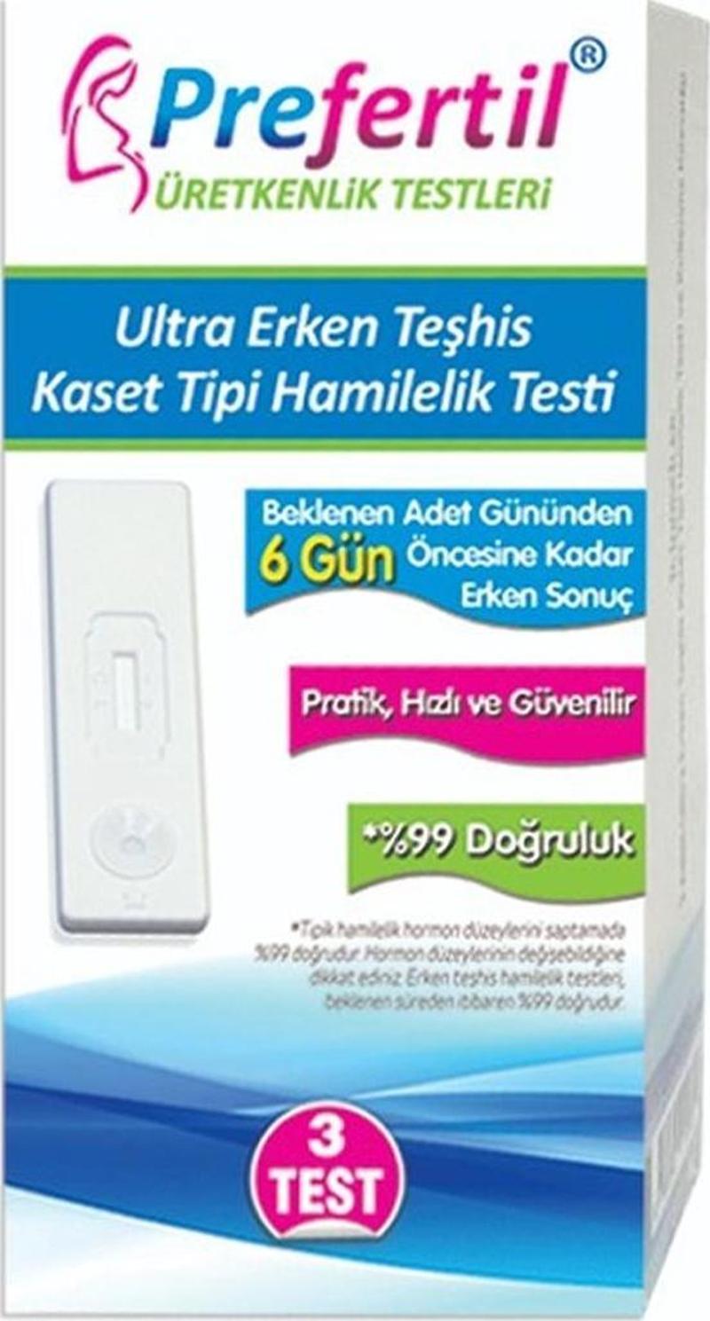 Ultra Erken Kaset Gebelik/Hamilelik Testi - [ 1 Kutu = 3 Test ]