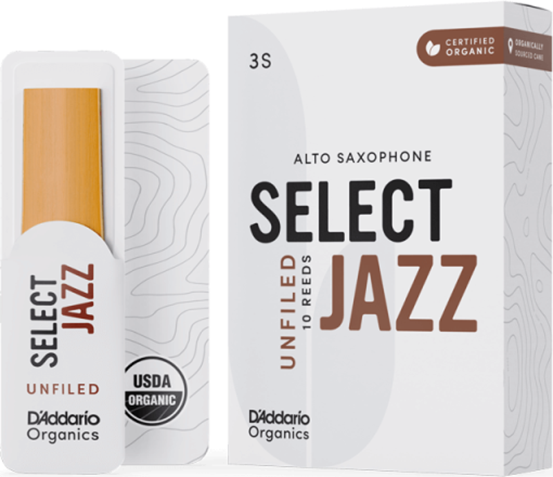 D\'Addario Woodwinds Organic Select Jazz Unfiled Alto Saksafon Kamışı No:3 Soft