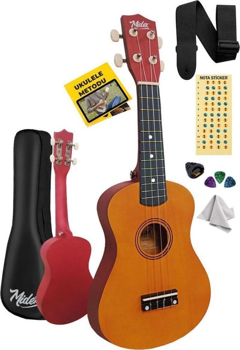 UKX-901YL Turuncu Soprano Ukulele (Askı Çanta Metod Pena)