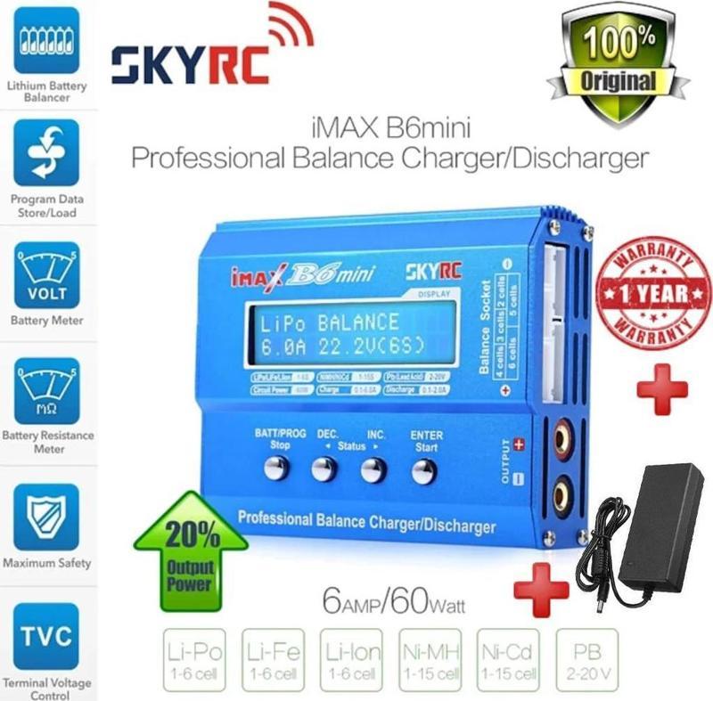 İmax B6 Mini Profesyonel Şarj Aleti Orjinal +AC/DC Şarj Adaptörü EU-12V5A