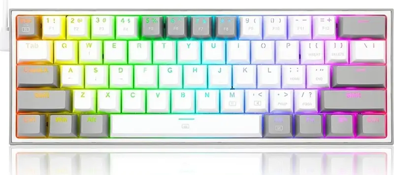 K617 Fizz RGB Red Switch Kablolu Mekanik Klavye Beyaz Gri