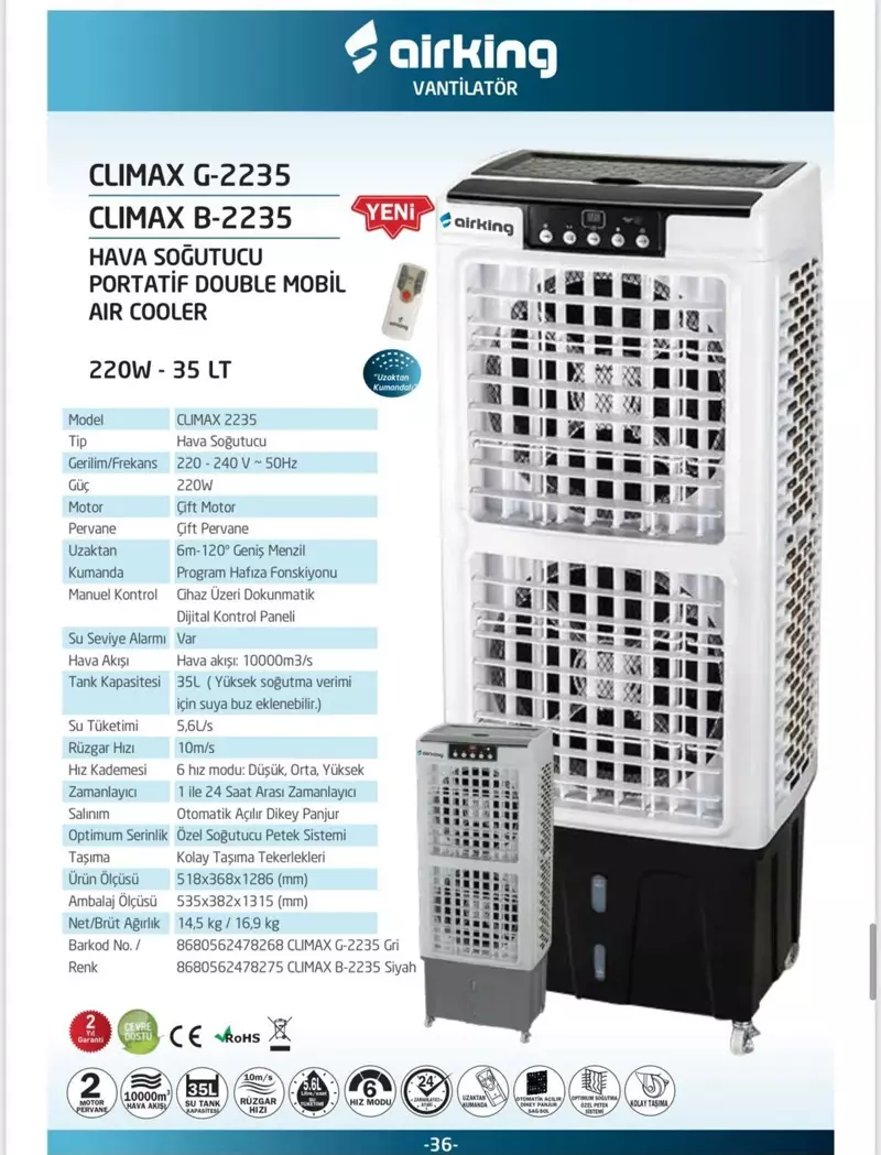 Climax 2235 G- 2235 B Hava Soğutucu