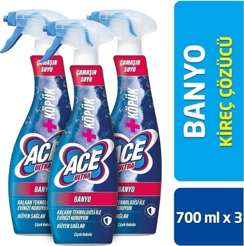 Ultra Çamaşır Suyu Köpük Banyo Çiçek Kokulu 700 Ml X 3 Adet