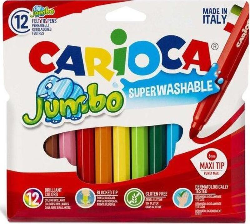 Jumbo 12'li Yıkanabilir Keçeli Boya Kalemi