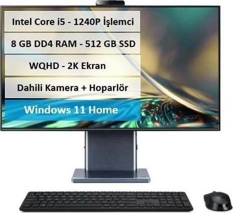 S27-1755 i5-1240P 8GB RAM 512GB SSD 27 inç WQHD Windows 11 All in One PC DQ.BKDEM.001