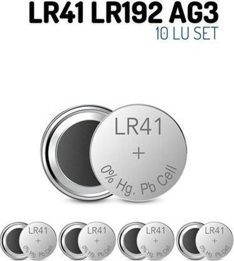 LR41 LR192 AG3 1.55V 10 Adet Alkaline Pil