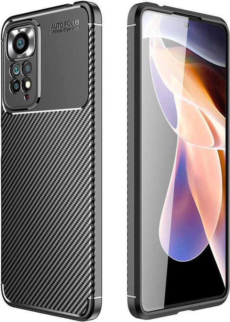 Xiaomi Redmi Note 12 Pro 4G Kılıf Darbe Emici Parmak İzi Yapmaz Karbon Tasarım Negro Kılıf