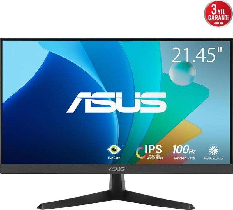 21.45" Asus Vy229Hf 1Ms 100Hz  Ips Hdmı D-Sub Vesa Monitör