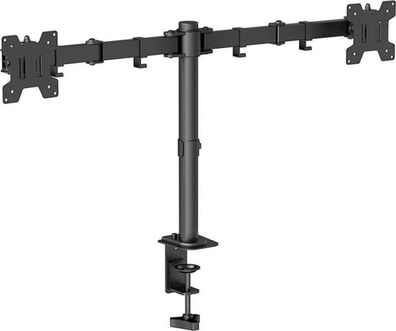 Çift Ekran Taşıyabilen Askı Aparatı, Kelepçe Dahil, Maksimum 17-32 inç Ekran, Eğim Aralığı +45°