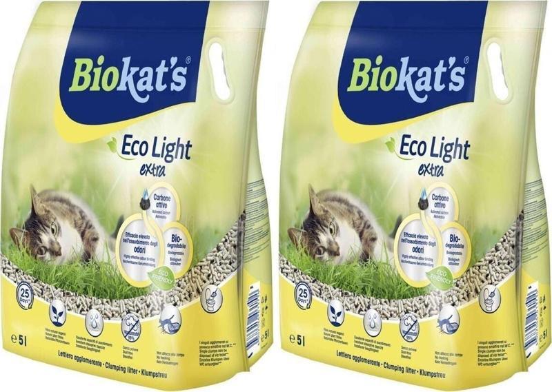 Biokats Biokat's Pelet Kedi Kumu Eco Light Extra 5 Litre 2'li