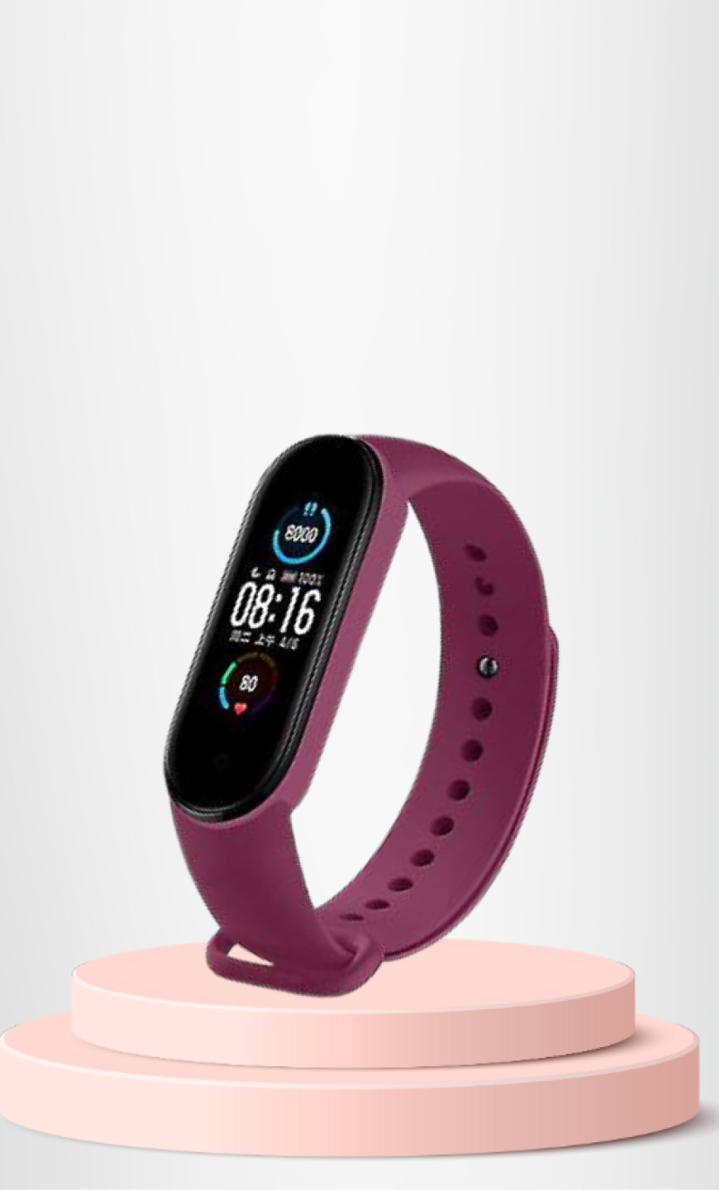 Mi Band 3-4 Uyumlu  Silikon Kordon M3-M4 Uyumlu BORDO