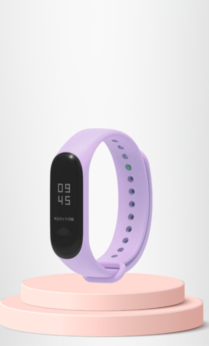 Mi Band 3-4 Uyumlu  Silikon Kordon M3-M4 Uyumlu LİLA