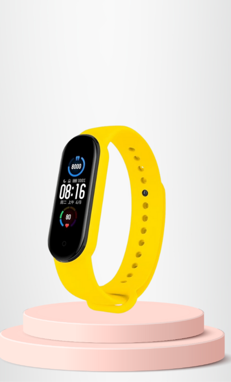 Mi Band 3-4 Uyumlu  Silikon Kordon M3-M4 Uyumlu SARI