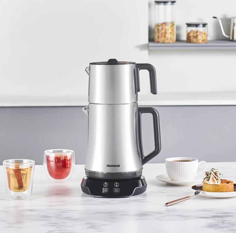 Royaltea Elegant 1776H Parlak Inox Çay Makinesi