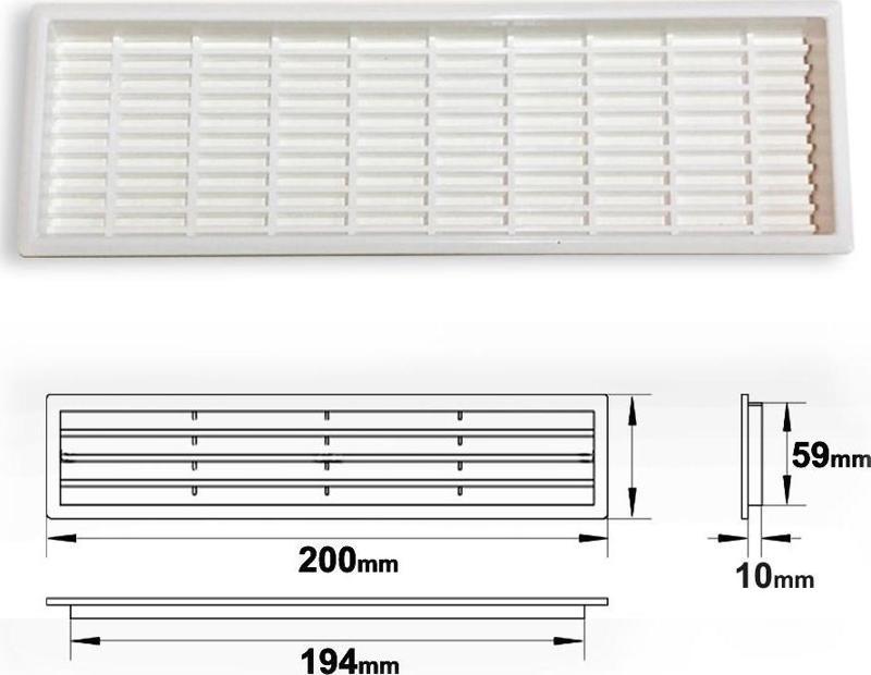 PLASTİK MENFEZ DİKDÖRTGEN BEYAZ