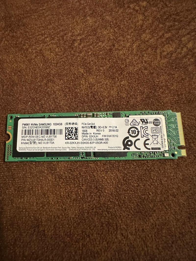 Mz-vlb1t0a - 1tb M.2 2280 Ngff Pcıe Nvme Gen3x4 Solid State Ssd