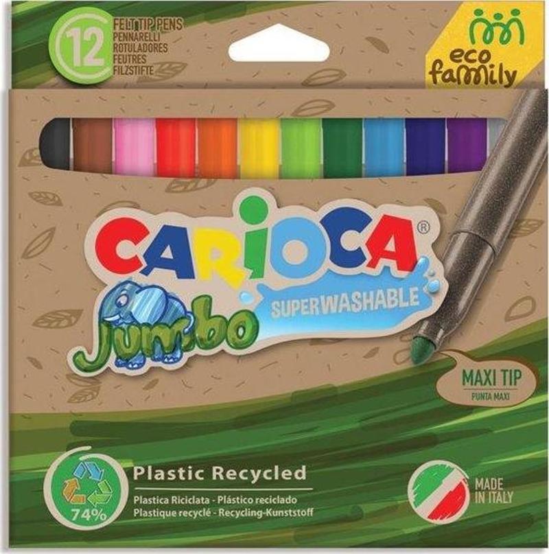 Ecofamily Jumbo Süper Yıkanabilir 12li Keçeli Boya Kalemi