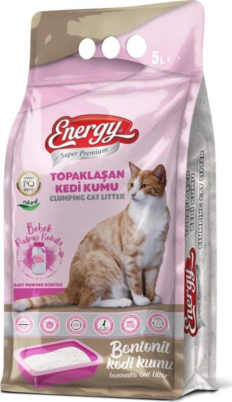 Bentonit Kedi Kumu Bebek Pudrası Kokulu 5 Lt -