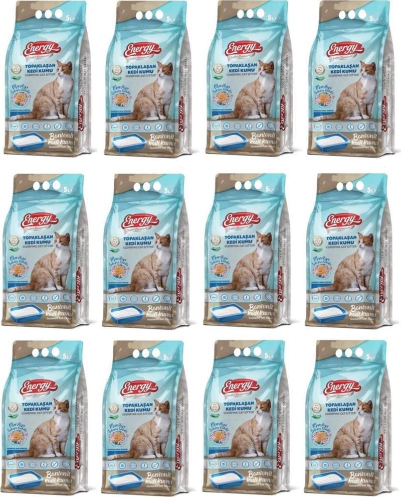 Bentonit Kedi Kumu Marsilya Sabunu Kokulu 5 Lt - 12 Paket - Toplam 60 Lt