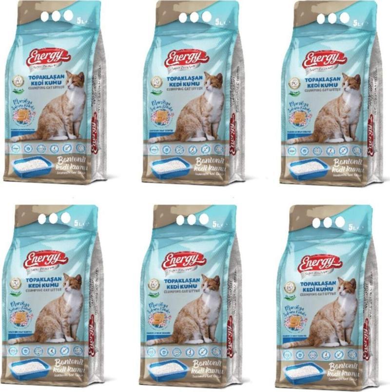 Bentonit Kedi Kumu Marsilya Sabunu Kokulu 5 Lt - 6 Paket - Toplam 30 Lt