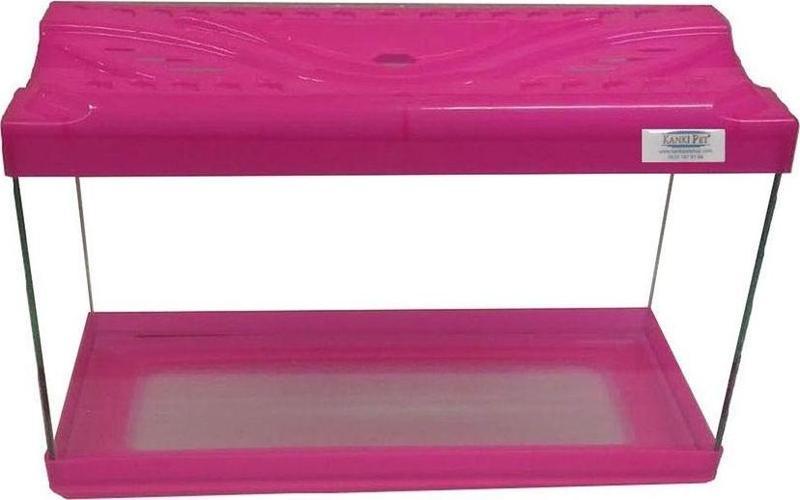 Kp3018 Renkli Kapak Mini Akvaryum Pembe Sehpa 30 Cm